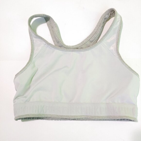 PINK womens sports bra racerback grey/green ultimate Medium - Picture 4 of 6
